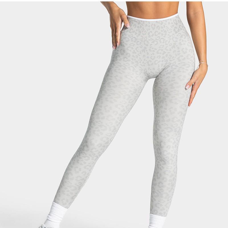 Pantaloni da Yoga a Vita Alta con Stampa Leopardo e Controllo Pancia per Fitness & Sport