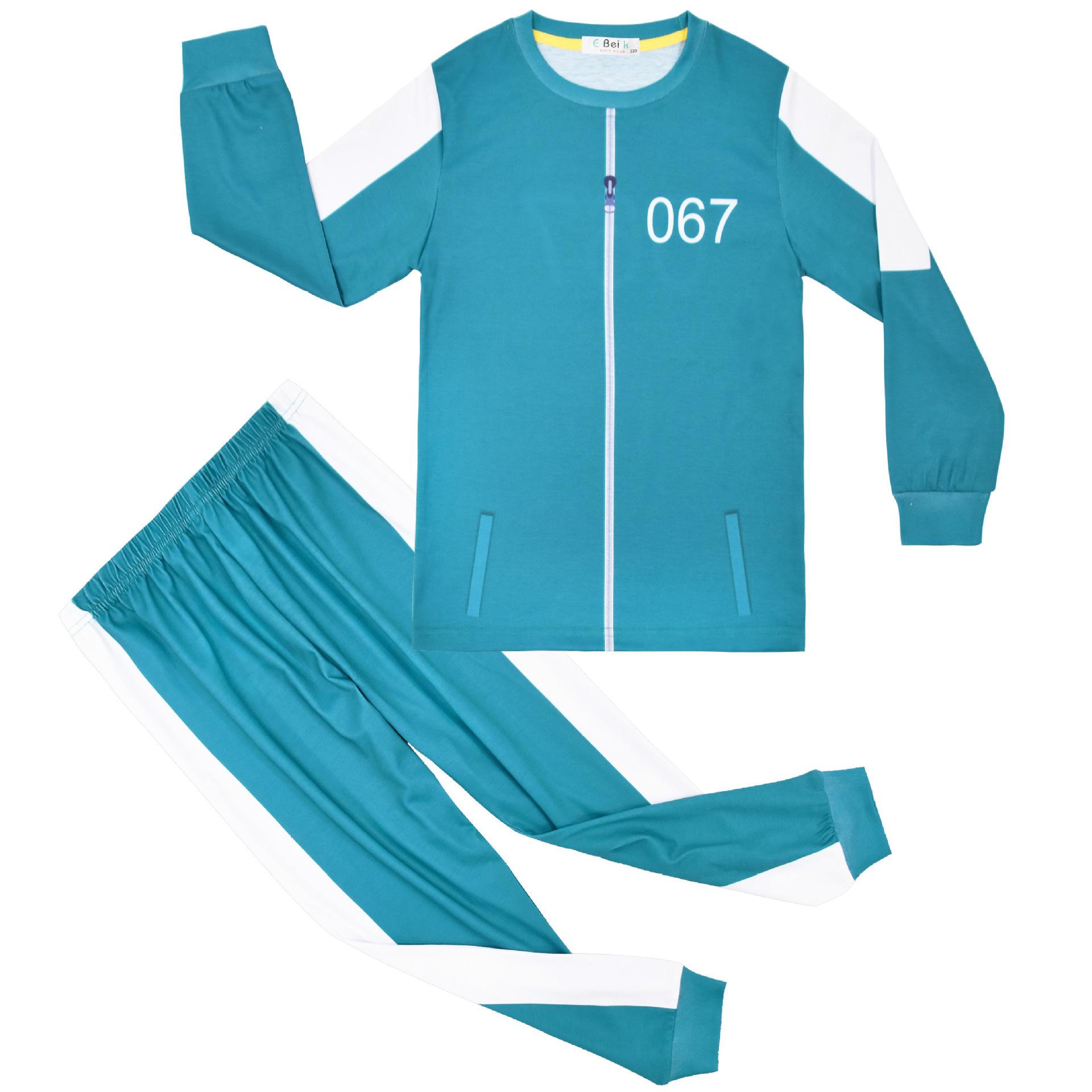 New Game Digital Printing Set, Middle-Aged And Older Children S Loungewear Set, Long-Sleeved Two-Piece Pajamas 120 светло-синий