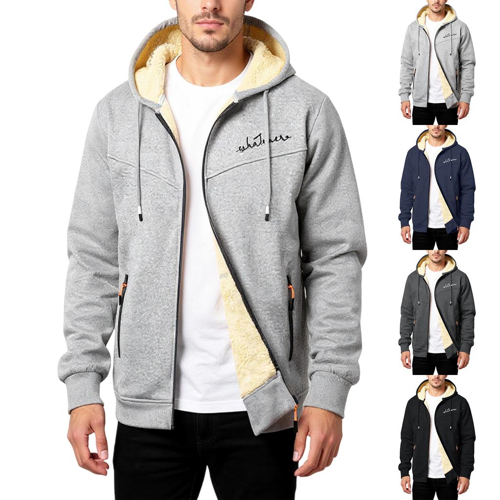 Men's  Add Cotton  Adding Fleece  Thickened  Cardigan  Keep Warm  Jacket  Coat