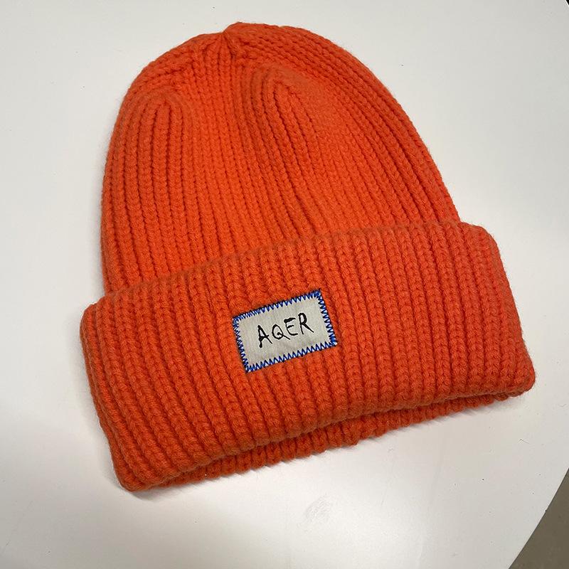 

Шапка женская осенне-зимняя тканевая этикетка гофрированная шерстяная шапка теплая и холодостойкая супер толстая версия вязаная шапка защита ушей шапка-чулок прилив Adult average size оранжевый