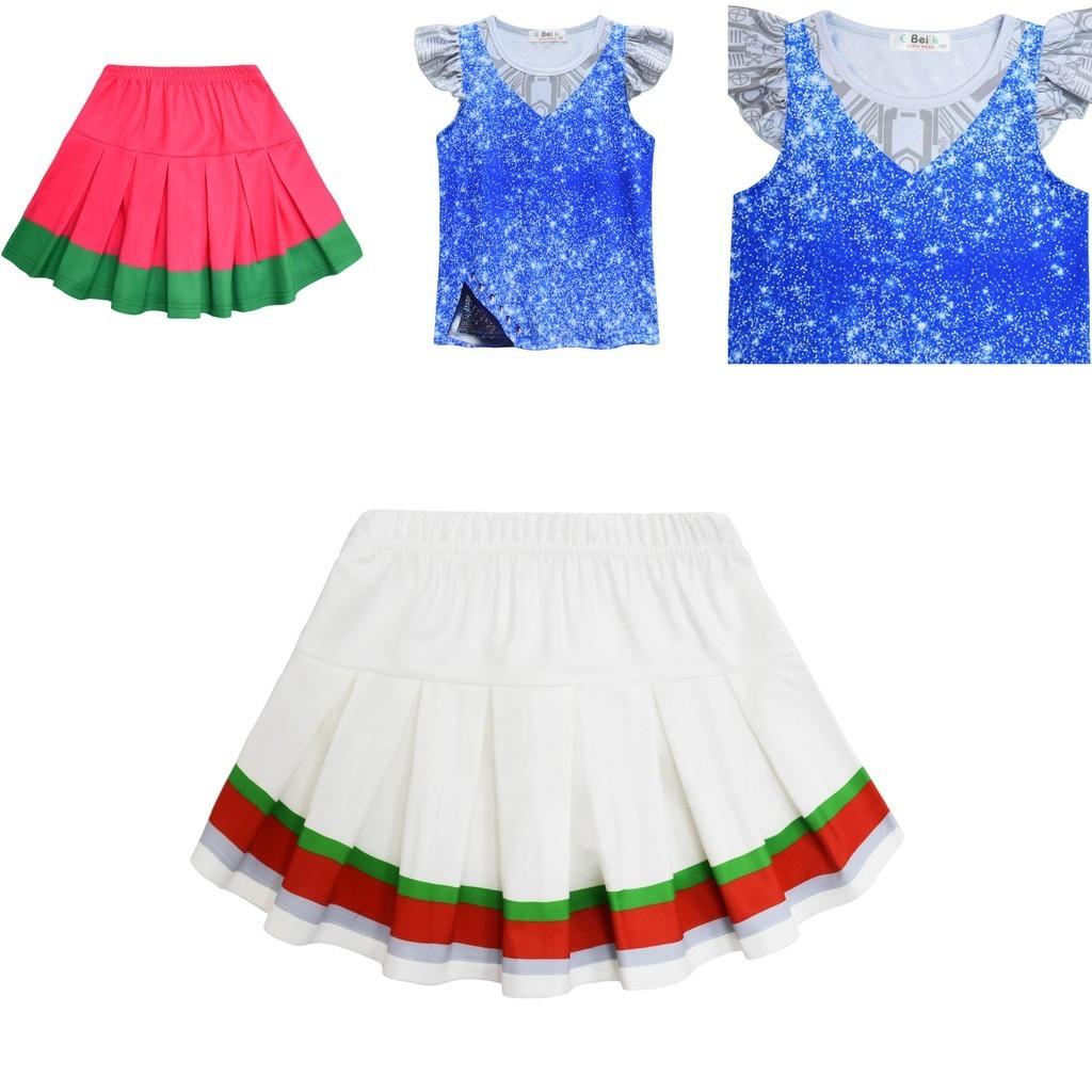 Kids Zombies 3 Cheerleader Cosplay Costume Girls Dress Halloween Outfit Gift