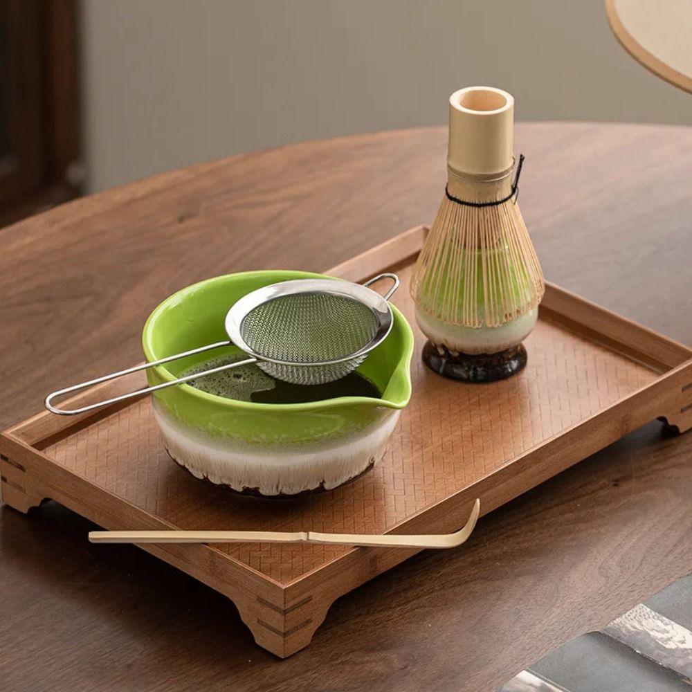 Ceramic Matcha Tea Set with Spout Matcha Tea Whisk New 2-piece Matcha Bowl Set