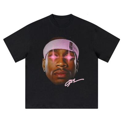 T-shirt a Manica Corta con Stampa Allen Iverson Testa Grande
