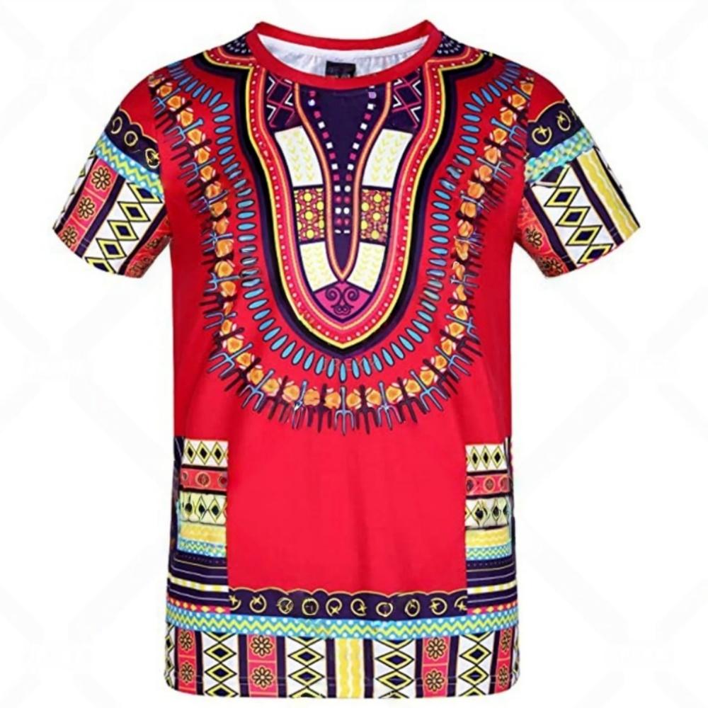 African Traditional Pattern T-Shirts 3D Print Men Summer Short Sleeve T Shirt Harajuku Retro Ethnic Style Tees Top Men Clothing