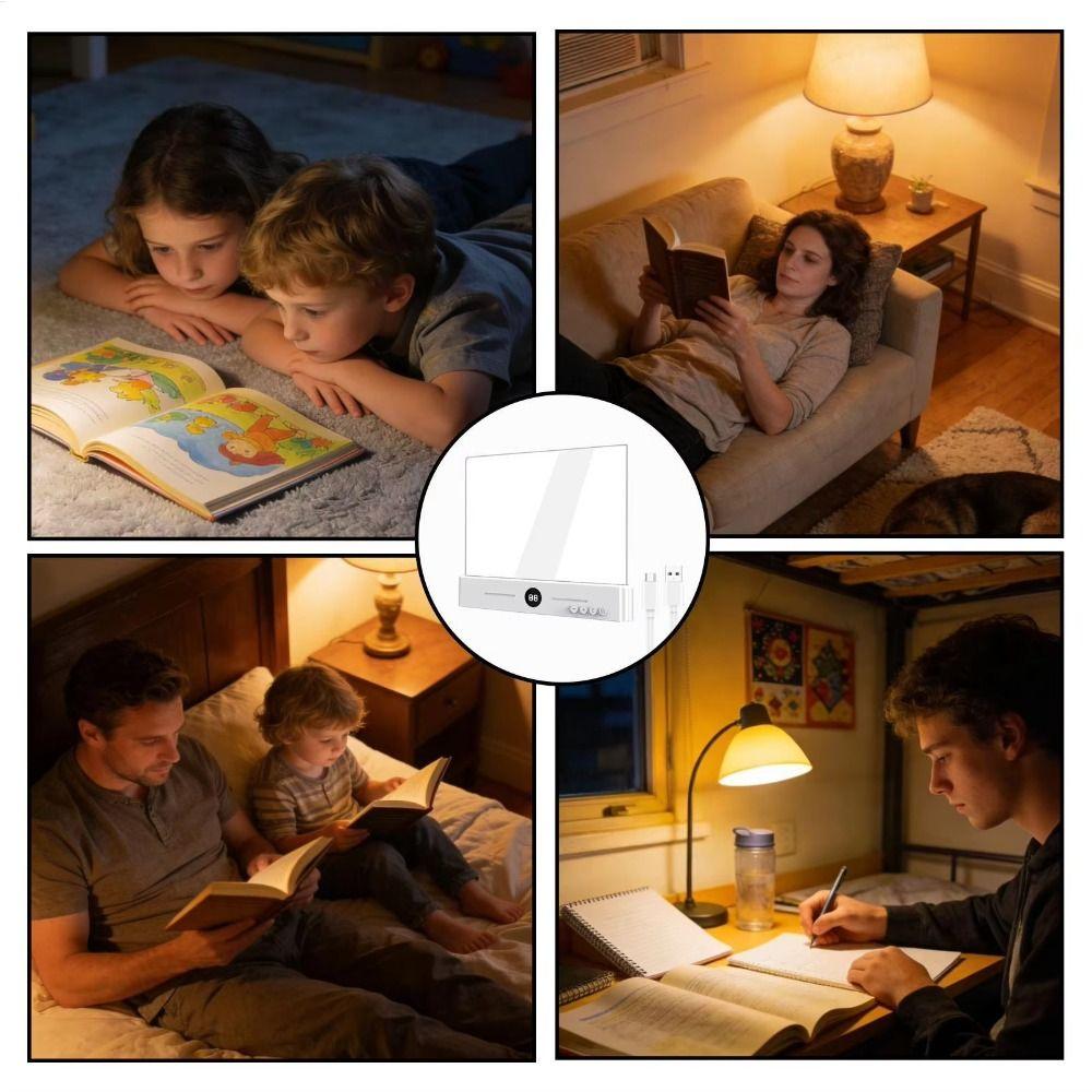 Flat Panel LED Book Light Rechargeable Clear Night Light Portable Flat Reading Light Night Reading