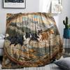 Vintage Animal Frame Print Flannel Blanket,High Quality Comfortable for All Seasons,Home Decor,Warmth and Comfort,Perfect for Christmas Gifts