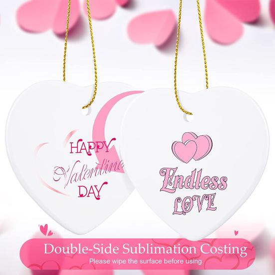 1 Set Seramik Kolye Süblimasyon Baskılı Yıkanabilir Aşınmaya Dayanıklı Dekoratif Beyaz Porselen Süblimasyon Boşluğu Seramik Süs Eşyası Noel İçin