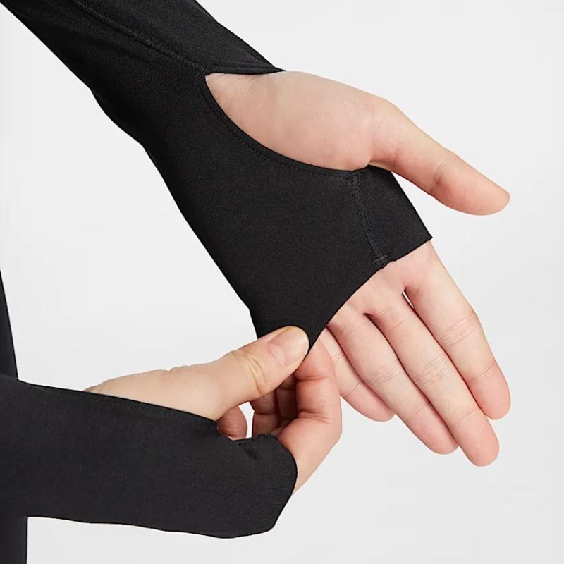 Nike Zenvy Dri-Fit Quick-Dry Long Sleeve Fashion Pullover Women Tops Black HJ1862-010