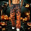 Men's Loose Fit Wide Leg Joggers with Pockets - Printed Casual Sweatpants for Sports and Daily Wear