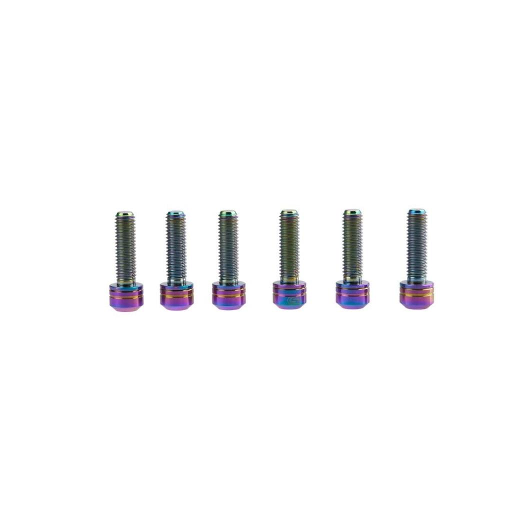 Bicycle Lightweight TC4 Titanium Stem Fixing Bolts T25 Rainbow S-PARTS (S-Parts) High-Strength (6 Pieces)