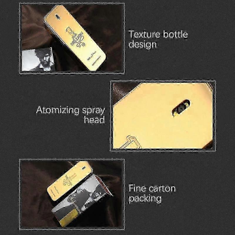 One Million Gold Men's Eau De Parfum 100ml Long-Lasting Woody Cologne Gift for Men