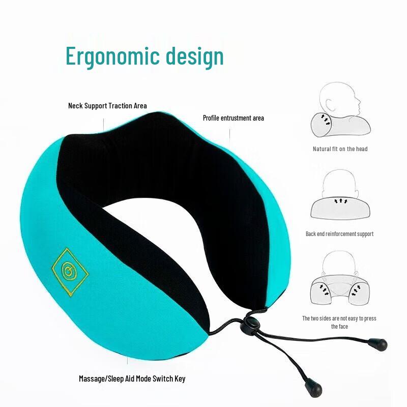 Jiancheng U-Shaped Vibrating Neck & Shoulder Massage Pillow CN plug (adapter included)