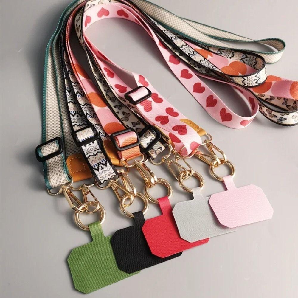Metal Buckle Wide Adjustable Phone Lanyard Crossbody Mobile Phone Lanyard