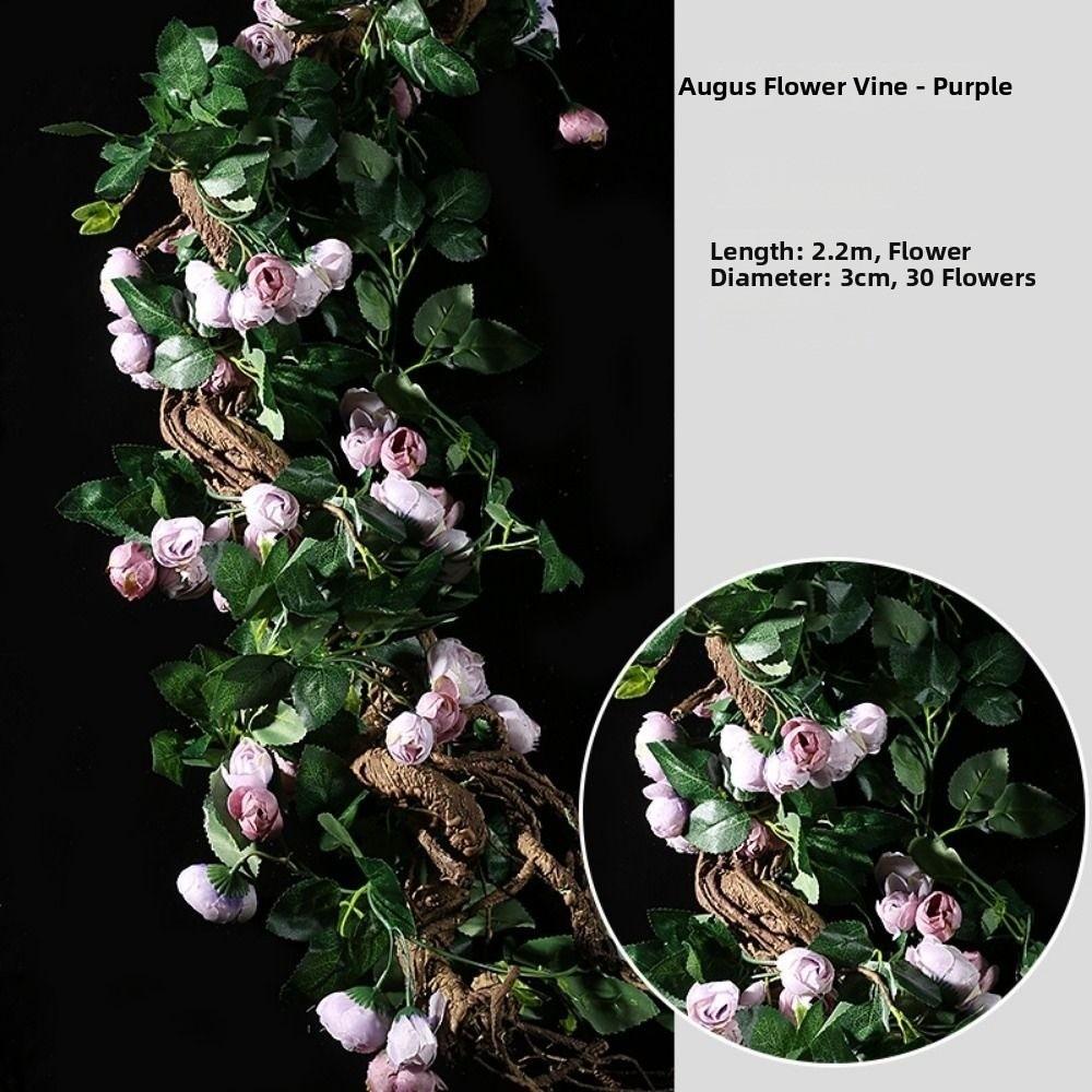 Plastic Silk Artificial Australian Rose Vine 10 Colors 1.8m 54 Heads Hanging Flowers Bud Rattan Wall Decor Rattan