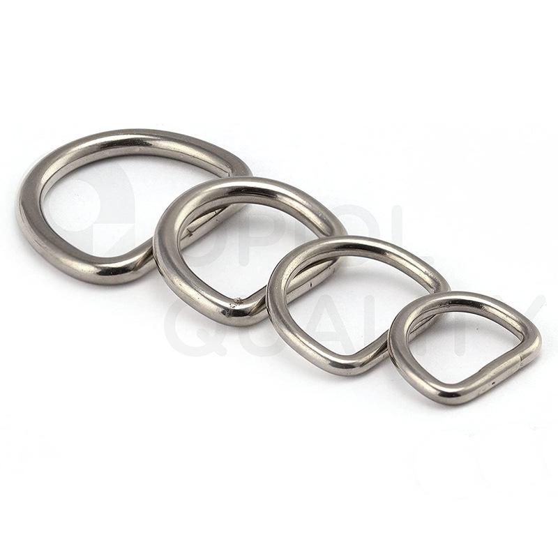 In-stock 316 Stainless Steel Semicircle Seamless Welded D-ring Kayak Surfboard Hardware Pull Buckle.