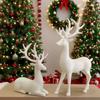 Christmas Reindeer Figurine Small Deer Statue Tabletop Resting/Standing Elk Sculpture for Indoor Home Office Tabletop Mantle Cabinet Desktop Decor