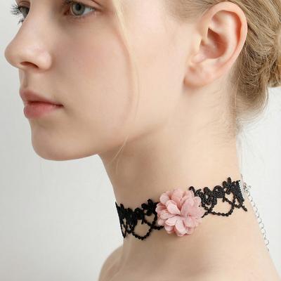 2025 New Simple Lace Neck Strap Necklace Ins Super Fairy Flower Neck Chain Collar Choker Short Collarbone Chain