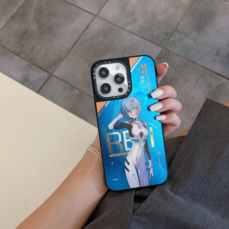 

Evangelion для чехла для телефона Apple Противоударный зеркальный защитный чехол для IPhone16promax/15pro/14 For Apple 11