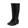 Barbara Square Toe Basic 3.5cm Block Heel Span Long Boots Bbf852bk