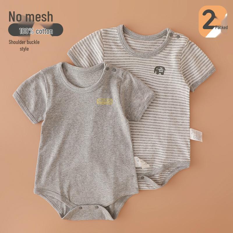 Japanese Mesh Newborn Baby Romper - Summer Short Sleeve, Pure Cotton Onesie 90cm