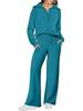 2024 Autumn/Winter Women's Casual Zipper Sweatshirt & Wide-Leg Pants Set