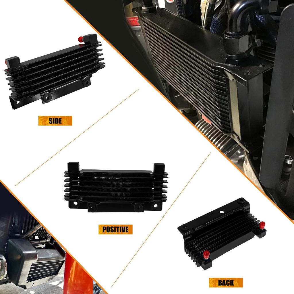 Motorcycle Oil Cooler Cooling Radiator Replacement Engine Oil Cooler Kit Fit For Road King Street Glide Electra Glide Road Glide Tri Glide 2009-2016