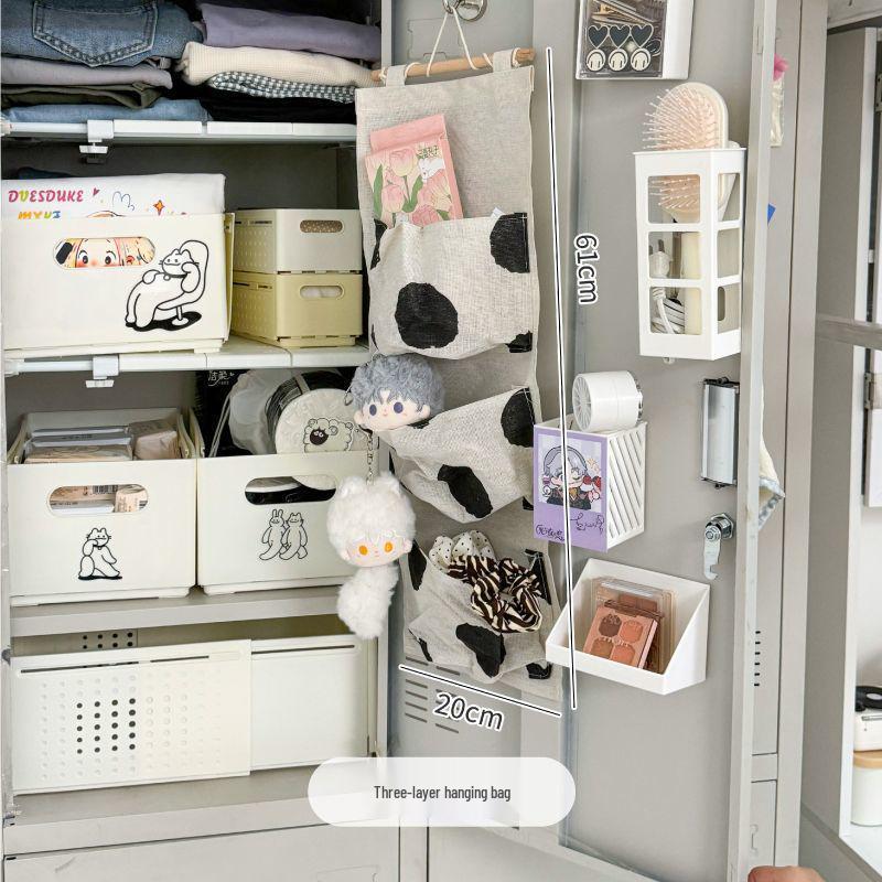 Student Dorm Metal Locker Hanging Wardrobe Organizer for Clothes, Underwear, and Socks