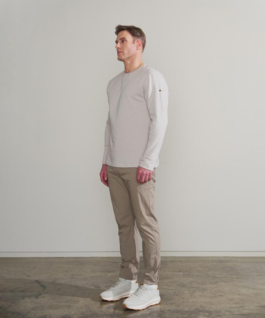 PANICALE Gray Beige Soft Brushed Logo T-Shirt (Type B)