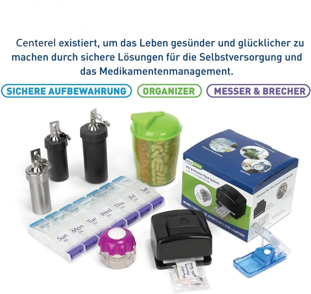 Push Button (7-Day) Pill Box Medicine Case Vitamin Organizer Weekly 2 Times A Day AM/PM Large Compartments Arthritis Friendly