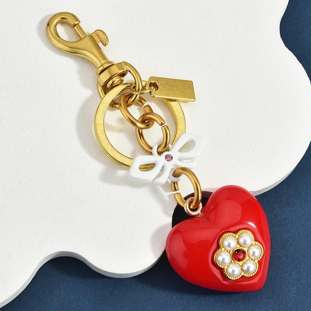 Heart Bow Keychain Metal Bag Charm For Womens Style Accessories