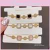 Gold Plated Square Zirconia Wristband For Ladies With Elegant Retro Design