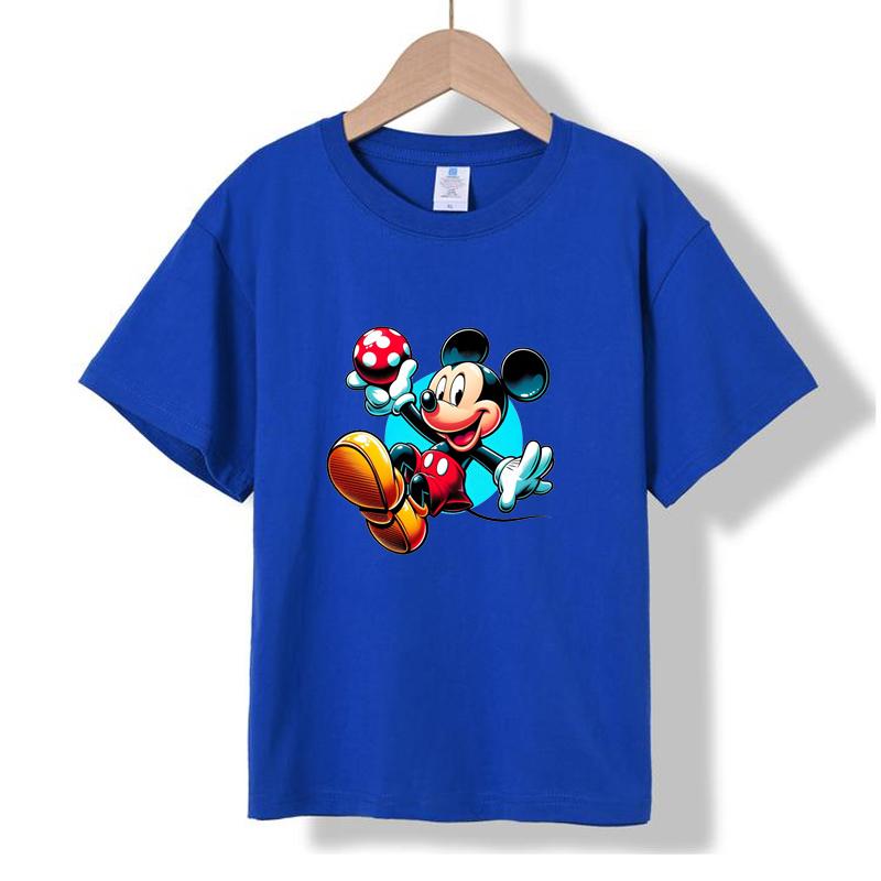 XH13 MINISO 2026 Summer New Printed Cotton Round Neck T-shirt for Children Aged 1-16, Boys and Girls