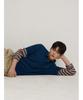 Binpolmen Cotton Silk Collared Neck Knit Blue