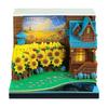 Calendario di Carta Strappabile 3D 2027 con 247 Pagine Scrivibili, Illuminazione Integrata e una Scultura di Cortile con Girasoli che Emerge con il Tracciamento della Data