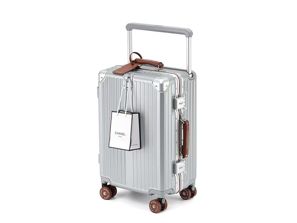 2025 Leather Travel Suitcase Set: 24"/28" Trolley with Combination Lock, Women’s Wear-Resistant Carry-On.