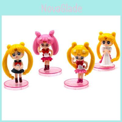 Entzückendes Sailor Moon Miniatur 4-teiliges Set für Puppenhaus und Kuchendekoration