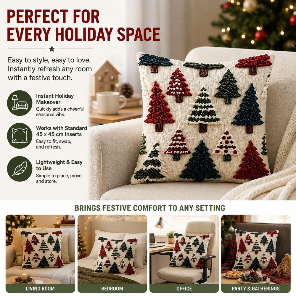 1/2Pcs 45x45cm Christmas Tree Pillowcase Non-Embroidered Holiday Decorative Pillow  Home Decor