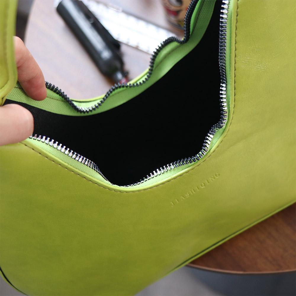 Large Capacity Underarm Bag Solid Color PU Leather Shoulder Bag Soft Women Hobo Bag Gift