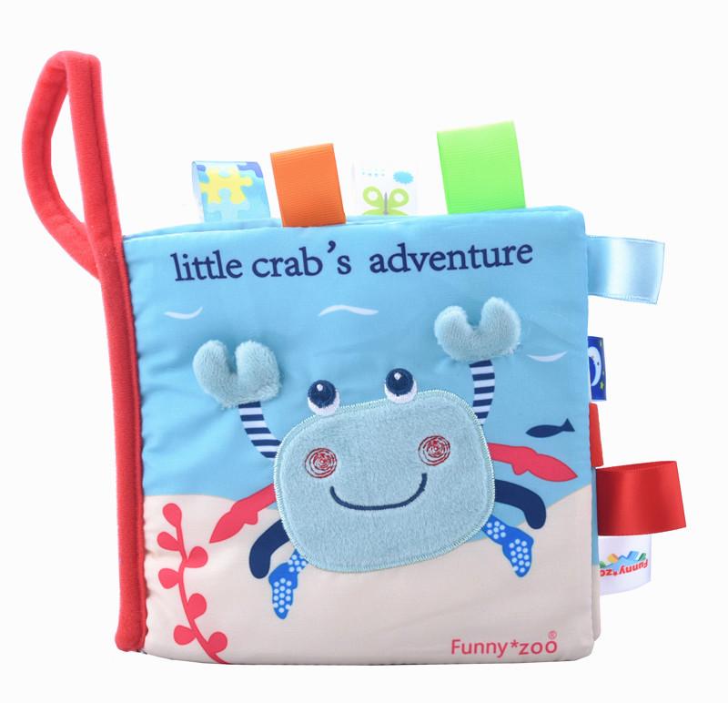 Funnyzoo Baby Animal 3D Cloth Book - Early Education, Tear-Proof Tag Baby Book