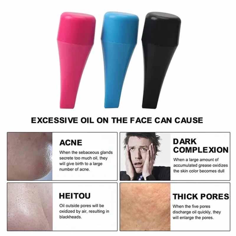 Mini Reusable Volcanic Stone Facial Roller Natural Skin Care Oil Control T Zone Makeup Tool