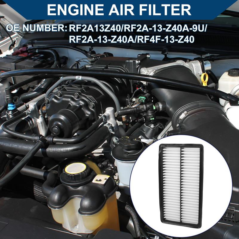

X Autohaux Car Engine Air Filter No.RF2A13Z40/RF4F13Z40 for Mazda 6 2.3L 3.0L 2003-2008 Long Life Filter Element Air Cleaner