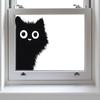Black Cat Peeking Out Fully Transparent Double Sided Visible Static Cling Glass Sticker Home Decor