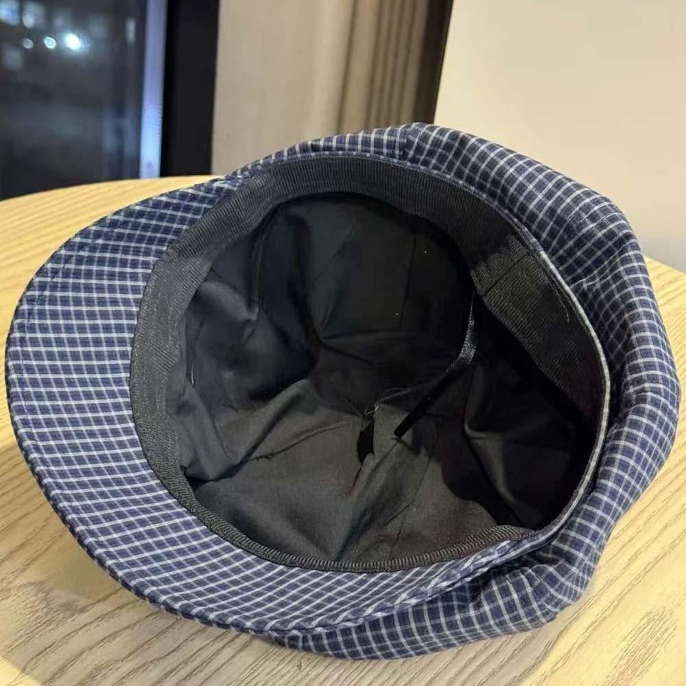 Solid Color Ruffle Octagonal Hat Korean Style Women Artist Hat Versatile Fine Plaid Beret  Daily