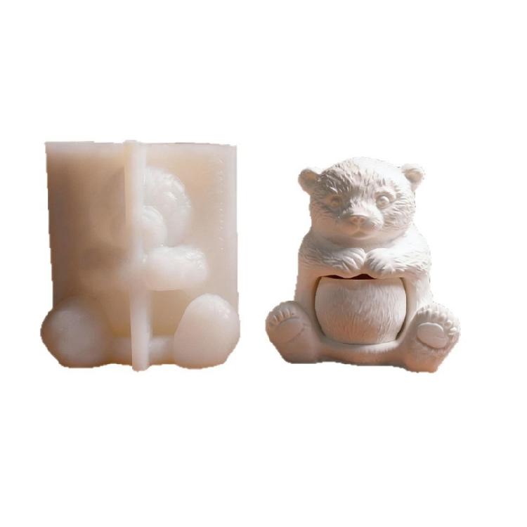 Bear Figure Silicone Candle Molds For Resin Casting Making Candle Container Soap Decorative Flowerpot Gypsum Decoration