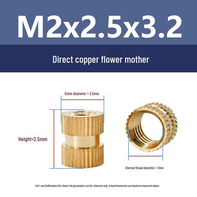 M1-M10 Knurled Brass Heat Insert Nut for Injection Molding