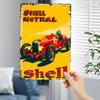 Vintage Motral Racing Car Metal Tin Sign  Retro Garage Decor with Red Race Car HeavyDuty Metal Construction    IndoorOutdo