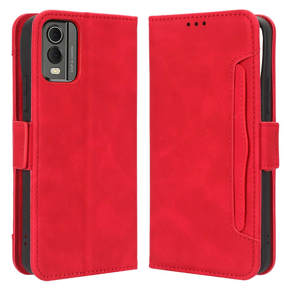 

Для Nokia C32 Чехол-книжка из ПУ кожи с подставкой, с несколькими отделениями для карт и кошельком, чехол для телефона Red