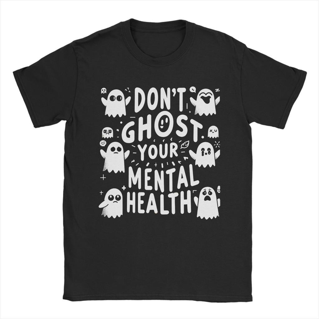 Retro Cute T-shirt Ghost Fun Print Festival Atmosphere Personalized Single Item Men and Women Cotton Short Sleeve Clothing