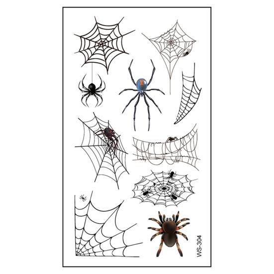 10Pcs Halloween Tattoo Stickers Realistic Waterproof Temporary Spider Stickers for Festive Decoration