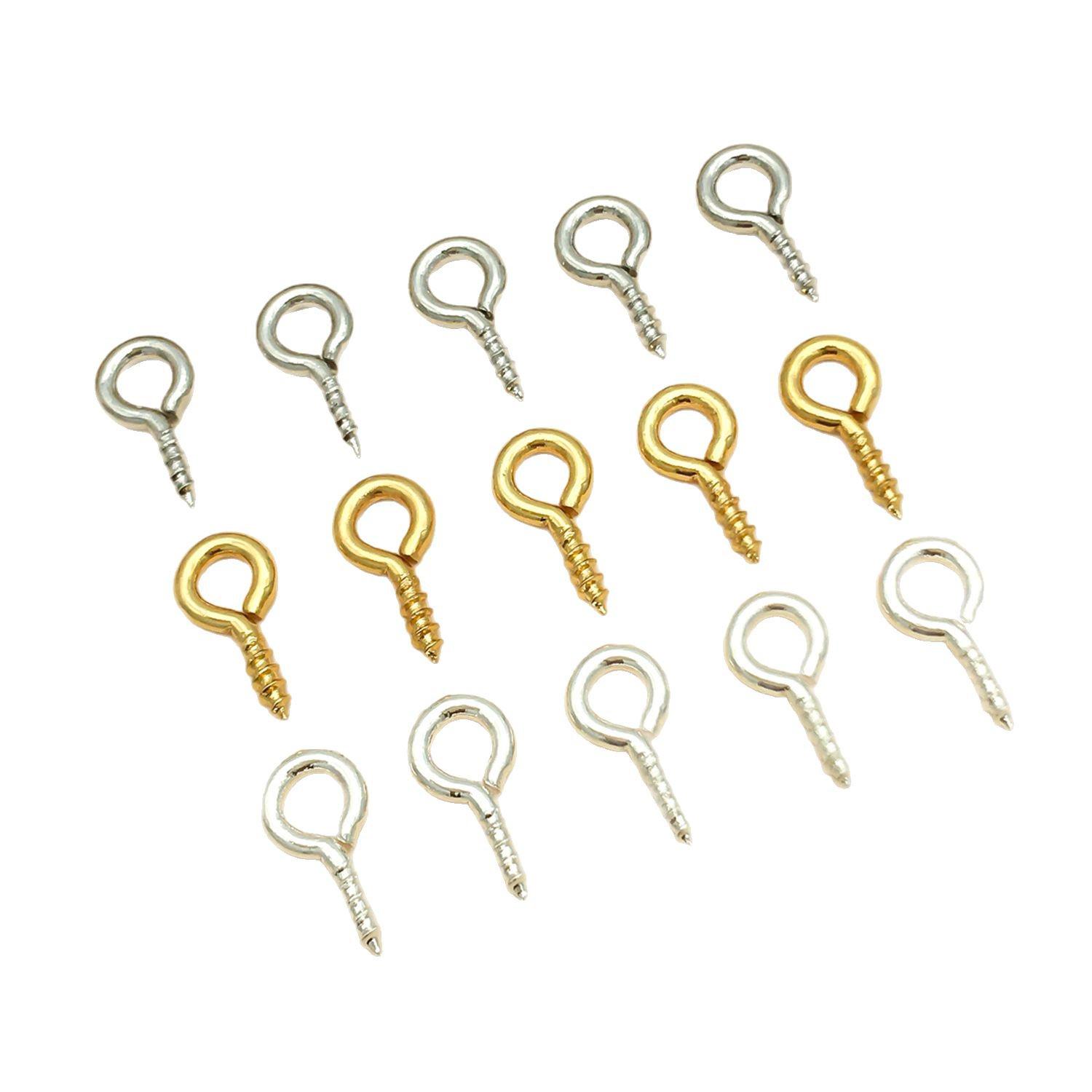 

Gold Plated Round Head Eyelet Screws for DIY Jewelry - Available in Large, Medium, Small Sizes. 4x8mm Strong Color-preserving Eye Pin - 0.099g